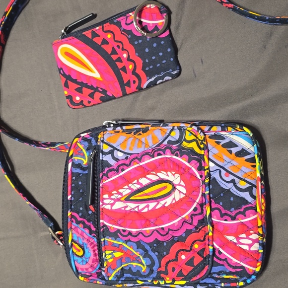 NWOT Vera Bradley Twightlight Paisley Crossbody Bag and Card Holder Set - Picture 2 of 3